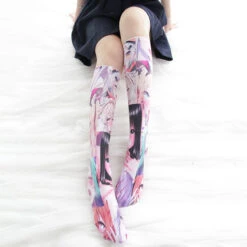 Ahegao Knee Tights(Anime Kawaii Manga Kawaii Knee High Long Socks 13)
