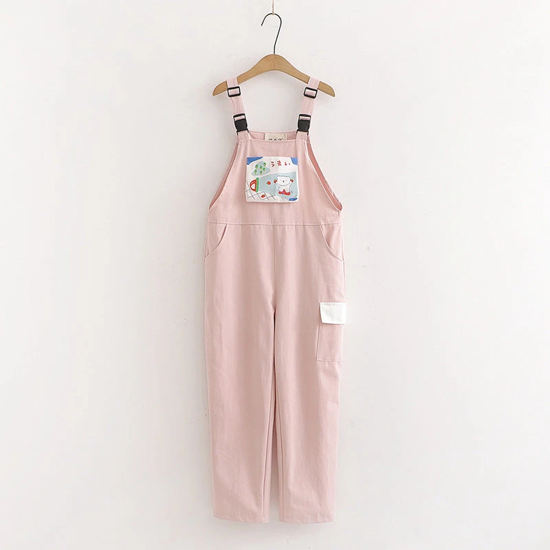Japanese Casual All-match Loose College Style Letter Bear Overalls(Japanese Casual All Match Loose College Style Letter Bear Overalls) 5 Japanese Casual All-match Loose College Style Letter Bear Overalls(Japanese Casual All Match Loose College Style Letter Bear Overalls) - Image 3