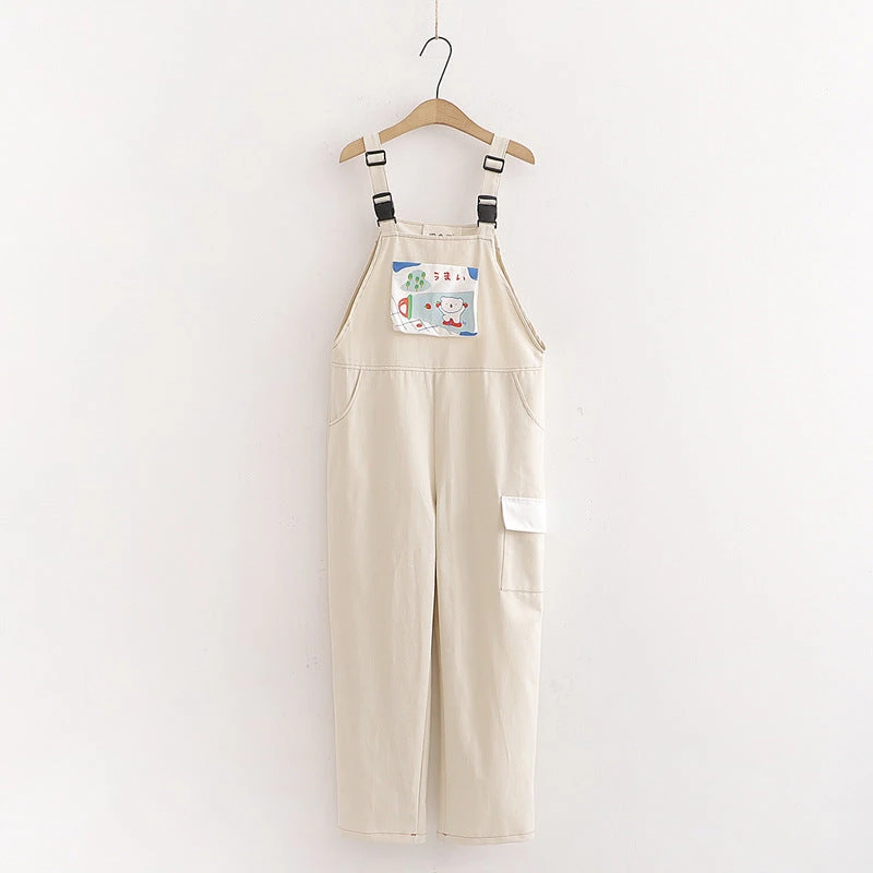 Japanese Casual All-match Loose College Style Letter Bear Overalls(Japanese Casual All Match Loose College Style Letter Bear Overalls) 7 Japanese Casual All-match Loose College Style Letter Bear Overalls(Japanese Casual All Match Loose College Style Letter Bear Overalls) - Image 5