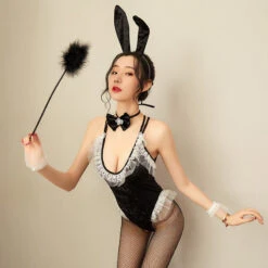 Sexy Bunny Girl Costume Lingerie - Pink(Sexy Bunny Girl Costume Lingerie) -sofyee store 13543120673 1199871305