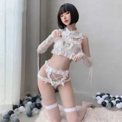 Kawaii Japanese Anime Keyhole Kitten CatLingerie Set(Kawaii Japanese Anime Keyhole Kitten Cat Lingerie Set)