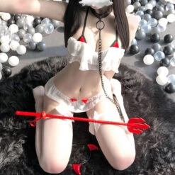 Sexy Anime Sensual Devil(Sofyee Sexy Little Devil Halterneck Lace Three Point Split Uniform Suit) -sofyee store 1783 6