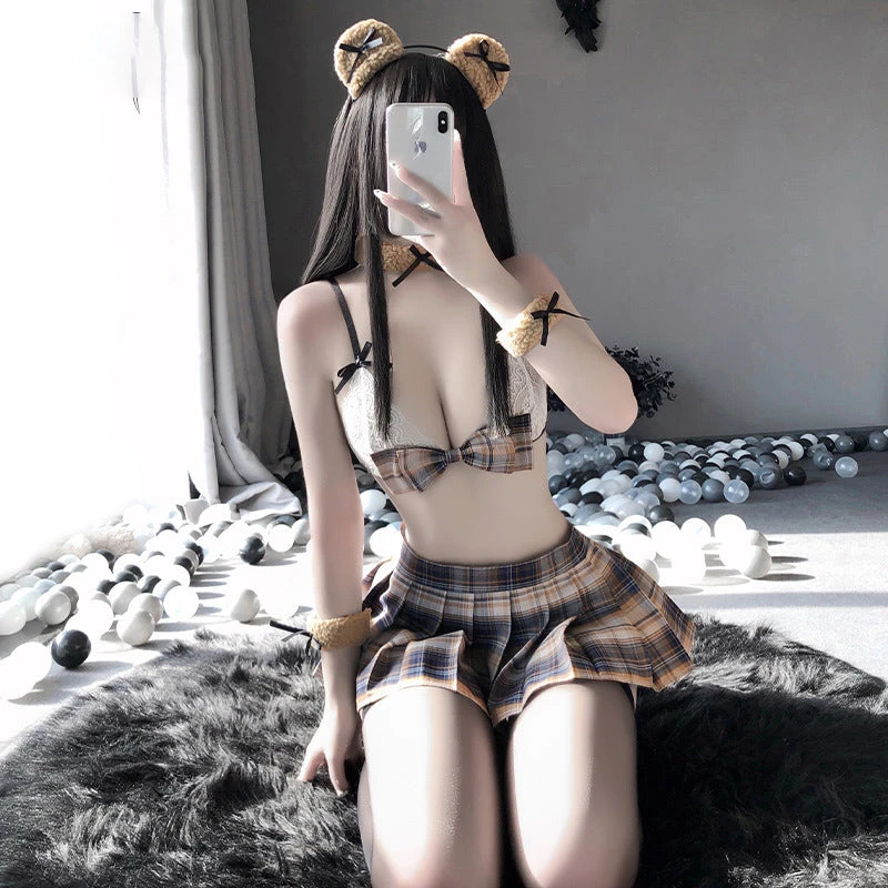 Sofyee Sweet Bear Mesh Pleated Skirt Student Underwear - School Girl(Sofyee Sweet Bear Mesh Pleated Skirt Student Underwear) 6 Sofyee Sweet Bear Mesh Pleated Skirt Student Underwear - School Girl(Sofyee Sweet Bear Mesh Pleated Skirt Student Underwear) - Image 4