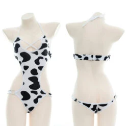 Sexy Anime Girl Underwear - Polka Cow(Sexy Cow Polka Dot Three Point Underwear)