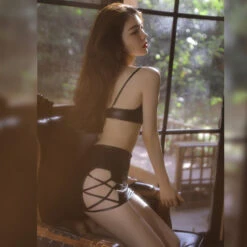 Leather Bondage Open Cup Lingerie Set(Leather Bondage Open Cup Lingerie Set) 14 Leather Bondage Open Cup Lingerie Set(Leather Bondage Open Cup Lingerie Set) -sofyee store 7032 7
