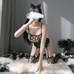 Sofyee Appealing Sexy Perspective Open File Free Suspender Hollow Body Socks(Sofyee Appealing Sexy Perspective Open File Free Suspender Hollow Body Socks) -sofyee store 7112 7