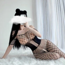 Sexy Black Sheer Full Body Bondage Fishnet Body Stocking(Sexy Black Sheer Full Body Bondage Fishnet Body Stocking) -sofyee store 7545 3
