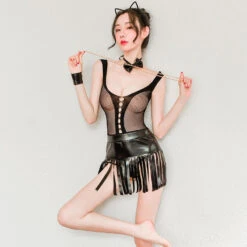 Kawaii Japanese Anime Allure Cat Net Dress ImprisonmentLingerie Set(Kawaii Japanese Anime Allure Cat Net Dress Imprisonment Lingerie Set) -sofyee store 7599 4