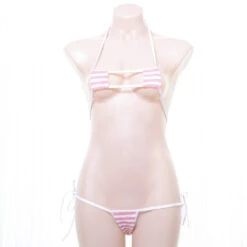 Sexy Kawaii Lingerie Anime Wave Micro Shimapan Bows Bikini Set(Sexy Kawaii Lingerie Anime Wave Micro Shimapan Bows Bikini Set) -sofyee store 8885446017 537283327