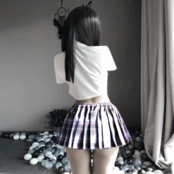 Anime School Girl Shirt Skirt Set(Anime School Girl Shirt Skirt Set) -sofyee store 9940 4