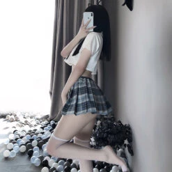 Anime School Girl Shirt Skirt Set(Anime School Girl Shirt Skirt Set) -sofyee store 9940 6