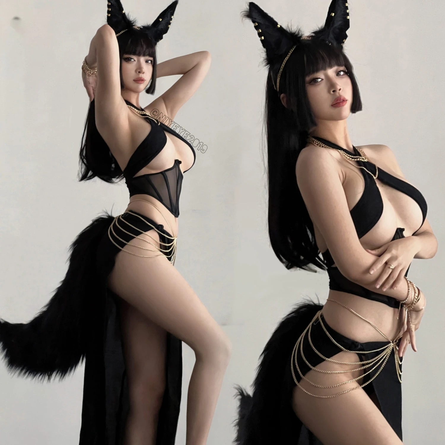 Chain Black Cross Fox Wolf Girl Cosplay(Chain Black Cross Fox Girl Cosplay) 3 Chain Black Cross Fox Wolf Girl Cosplay(Chain Black Cross Fox Girl Cosplay)
