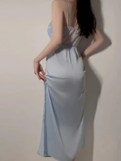 Lace Romantic Blue Ruffle Honeymoon Split Dress(Lace Romantic Blue Ruffle Honeymoon Split Dress) -sofyee store O1CN013b1GtM1WajwpjCBPr 2627872805