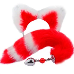 Hot Red Fox Cat Ear Buttplug Tail Set(Hot Red Fox Cat Ear Buttplug Tail Set)
