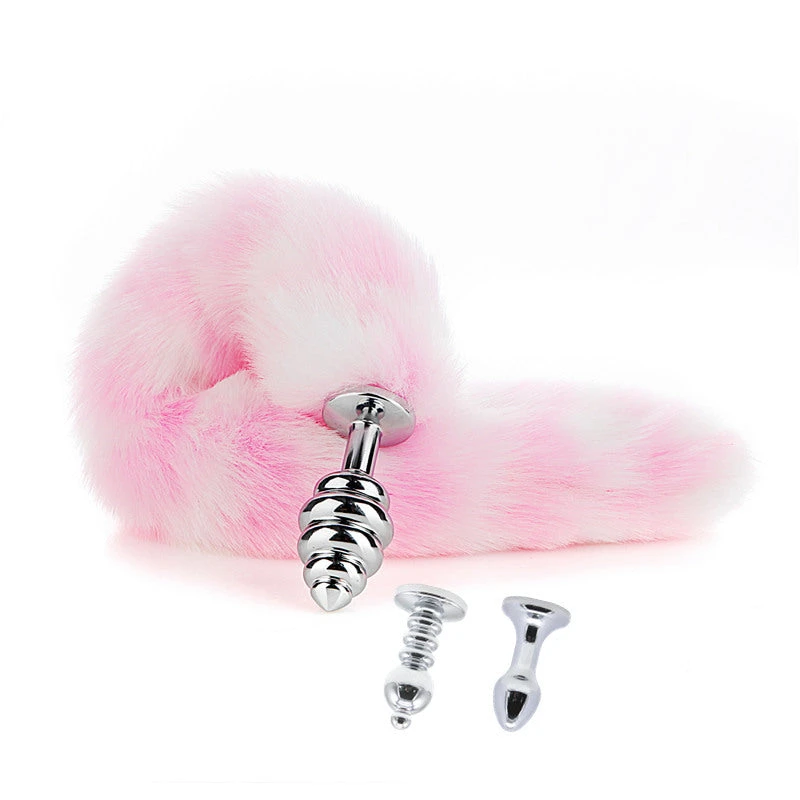 Pink Bunny Buttplug Tail - 3 Heads Set(Pink Bunny Buttplug Tail 3 Heads Set) 3 Pink Bunny Buttplug Tail - 3 Heads Set(Pink Bunny Buttplug Tail 3 Heads Set)