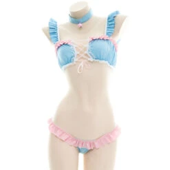 Amine Girly Micro SHIMAPAN Kawaii Cosplay Costume Bikini Set(Amine Girly Micro Shimapan Kawaii Cosplay Costume Bikini Set 4)
