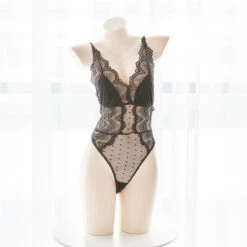 Sexy Amine School Girl Kawaii Stripped Heart Cat Keyhole Lingerie(Sexy Amine School Girl Kawaii Stripped Heart Cat Keyhole Lingerie 1)