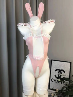 Pink Crotchless Japanese Anime Bunny Girl(Pink Crotchless Japanese Anime Bunny Girl)
