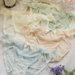 4pcs- Sofyee Kawaii Pastel Sweet White Kiss Me Panty(4pcs Sofyee Kawaii Pastel Sweet White Kiss Me Panty)
