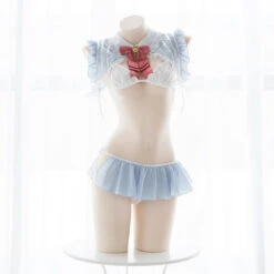 Japanese Ribbon Chiffon Sexy Kawaii Ruffle Anime Cat Bunny Lingerie(Japanese Ribbon Chiffon Sexy Kawaii Ruffle Anime Sheer Lingerie)
