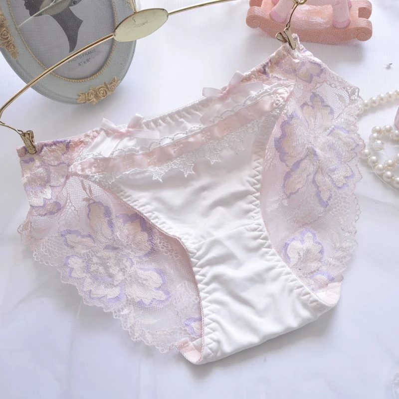 4pcs-Kawaii Flower White Kiss Me Panty(4pcs Kawaii Flower White Kiss Me Panty) 4 4pcs-Kawaii Flower White Kiss Me Panty(4pcs Kawaii Flower White Kiss Me Panty) - Image 2