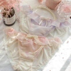 2pcs-Kawaii Girl Sweet White Kiss Me Panty(2pcs Kawaii Girl Sweet White Kiss Me Panty)
