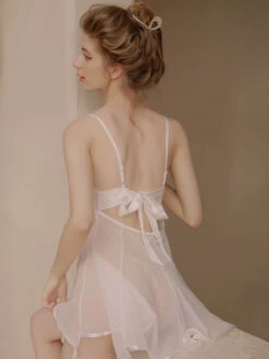 Sofyee Sweet Cream Jasmine Perspective Bow Tie Pajamas(Sofyee Sweet Cream Jasmine Perspective Bow Tie Pajamas) -sofyee store O1CN01ldvi9i1NOWWEHIvZH 4082261560 0 cib