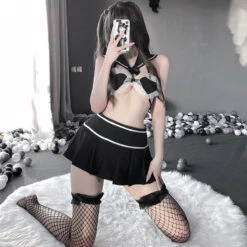 Sofyee Sexy Anime School Girl Gothic Heart Costume(Sofyee Sexy Anime School Girl Gothic Heart Costume)