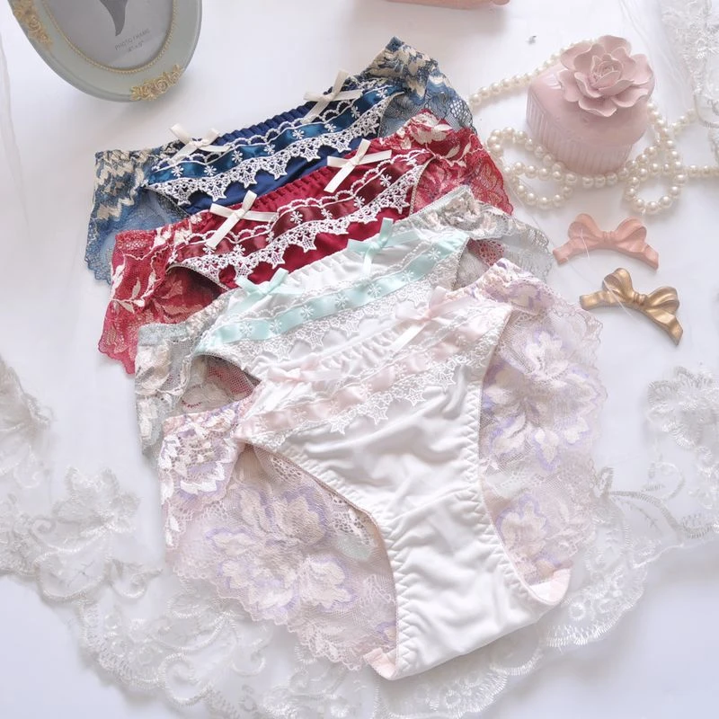 4pcs-Kawaii Flower White Kiss Me Panty(4pcs Kawaii Flower White Kiss Me Panty) 3 4pcs-Kawaii Flower White Kiss Me Panty(4pcs Kawaii Flower White Kiss Me Panty)