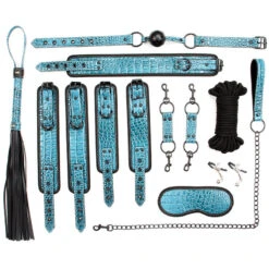 Blue Snake Like BDSM Gear Set - 8PCS(Blue Snake Like Bdsm Gear Set 8pcs)