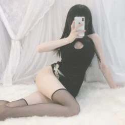 Japanese Anime Game Kawaii Lolita Gothic Maid Lingerie - Cat Keyhole Swan(Japanese Anime Game Kawaii Lolita Gothic Maid Lingerie Cat Keyhole) -sofyee store O1CN01tfyGMA2BhVf7ZPyeL 2200609258370