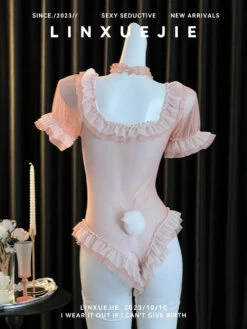 Pink Anime Kawaii Japanese Ruffle Sheer Apron Maid(Pink Anime Kawaii Japanese Ruffle Sheer Apron Maid) -sofyee store O1CN01y1kSTT1LyamRQeyA9 873501368