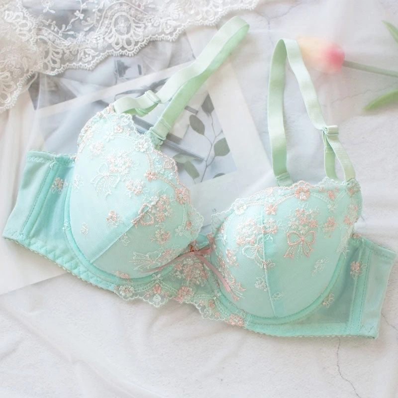 Japanese Spring Flower Blossom Cute Sweetie Push Up Bra Set(Japanese Spring Flower Blossom Cute Sweetie Push Up Bra) 4 Japanese Spring Flower Blossom Cute Sweetie Push Up Bra Set(Japanese Spring Flower Blossom Cute Sweetie Push Up Bra) - Image 2