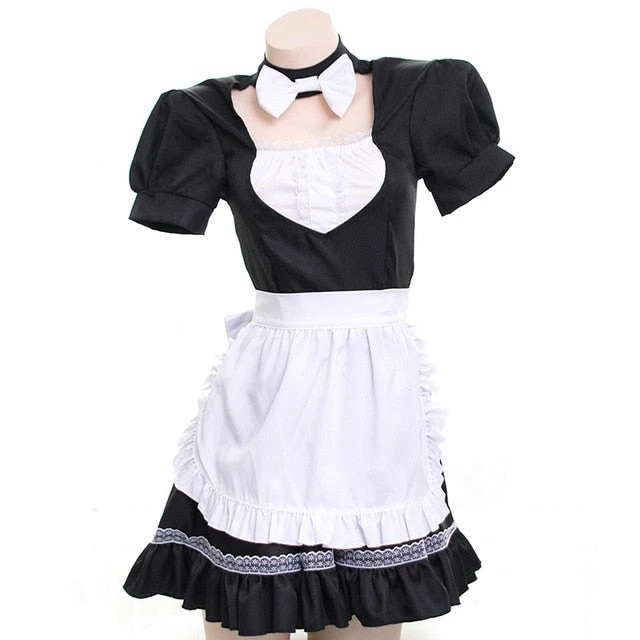 Sexy Kawaii Anime Cute Bow Neck Backless Maid Dress Cosplay Set Headband & Dress & Apron & Cuff 4PCS Set(Sexy Kawaii Anime Cute Bow Neck Backless Maid Dress Cosplay Set Headband Dress Apron Cuff 4pcs Set) 5 Sexy Kawaii Anime Cute Bow Neck Backless Maid Dress Cosplay Set Headband & Dress & Apron & Cuff 4PCS Set(Sexy Kawaii Anime Cute Bow Neck Backless Maid Dress Cosplay Set Headband Dress Apron Cuff 4pcs Set) - Image 3