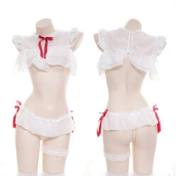 Japanese School Girl Red Ribbon Chiffon Sexy Kawaii Ruffle Anime Sheer Lingerie Set(Japanese School Girl Red Ribbon Chiffon Sexy Kawaii Ruffle Anime Sheer Lingerie Set) -sofyee store product image 933621094